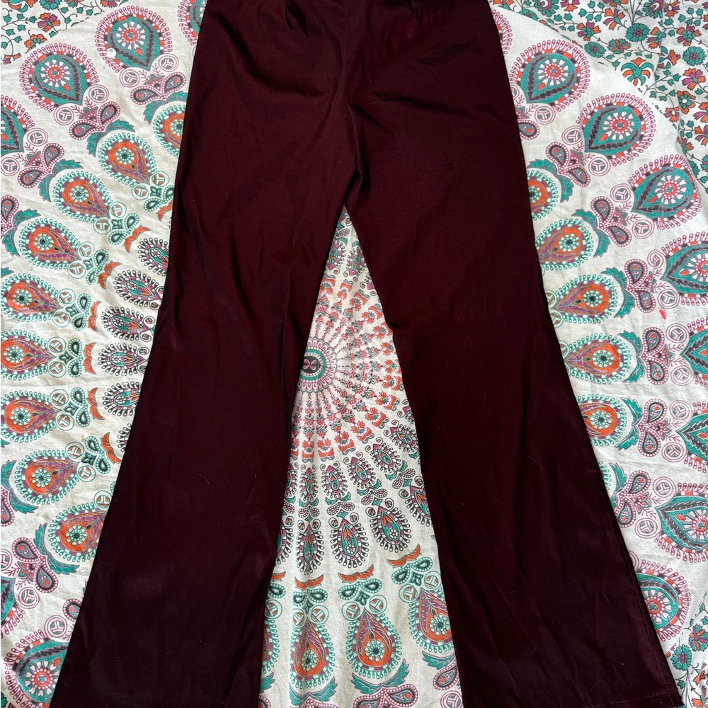 Dark Red Flared Pants
